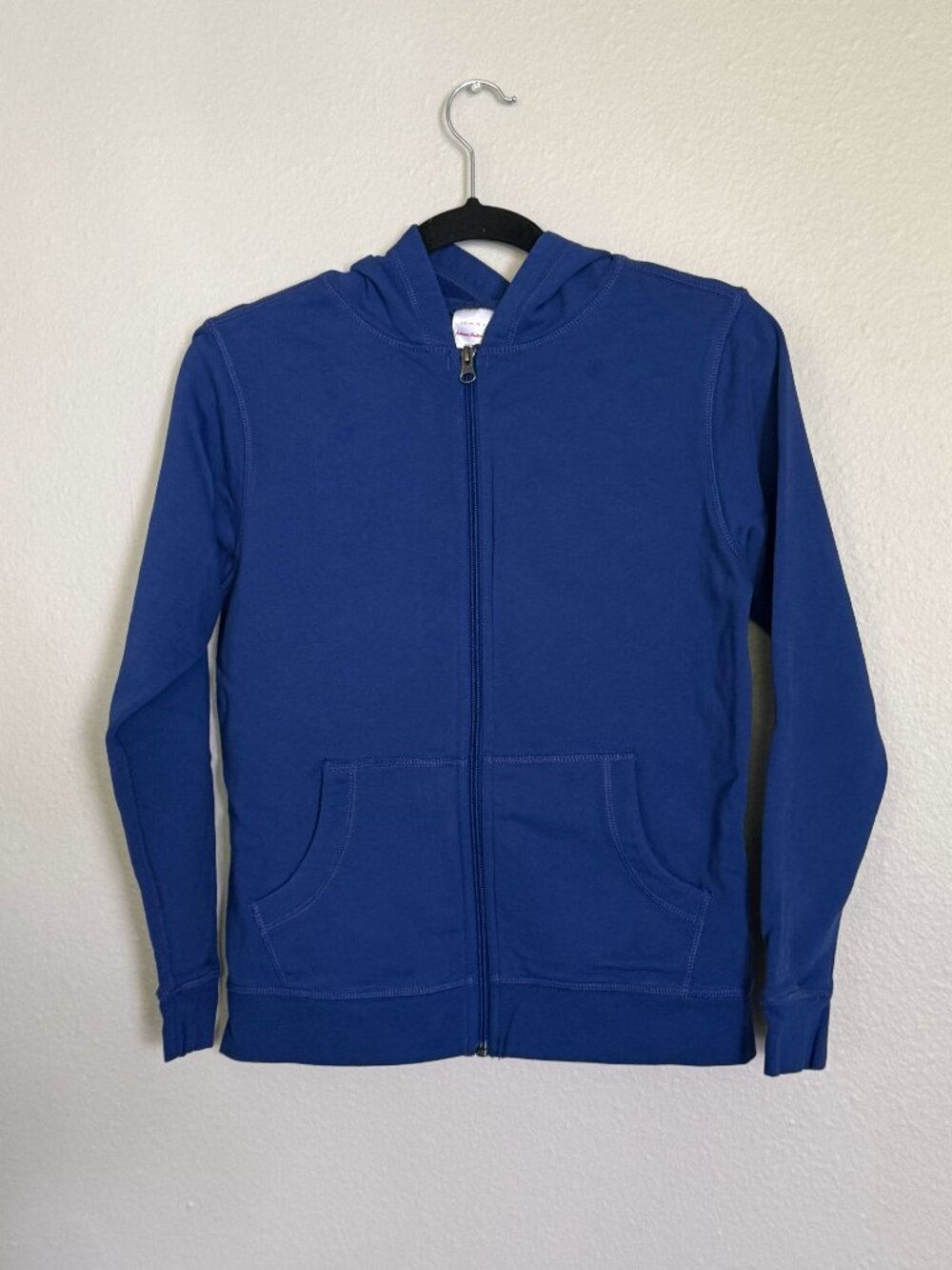 Hanna Andersson Royal Blue Full Zip Hoodie Kids Size 12 150cm OEKO-TEX Fleece